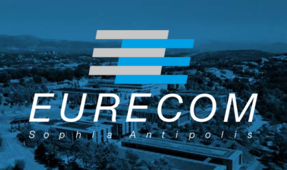 Logo blanc EURECOM vertical